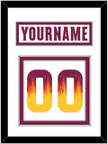Arizona State Hockey Nameplate & Number (Back) - Home White Digiflame (2022-2024) - Double Mat 2
