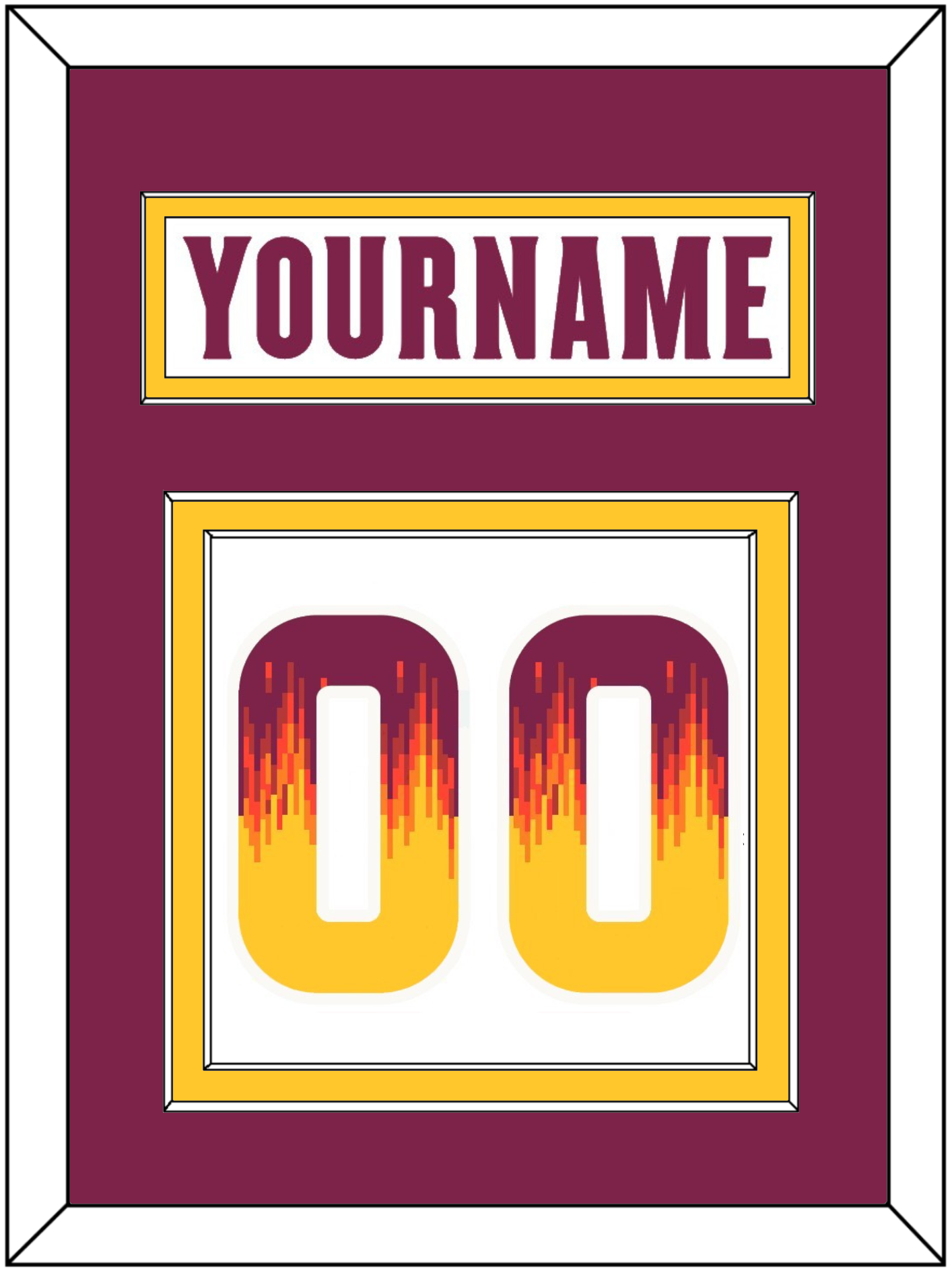 Arizona State Hockey Nameplate & Number (Back) - Home White Digiflame (2022-2024) - Signature Tier 3