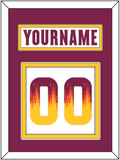 Arizona State Hockey Nameplate & Number (Back) - Home White Digiflame (2022-2024) - Double Mat 3