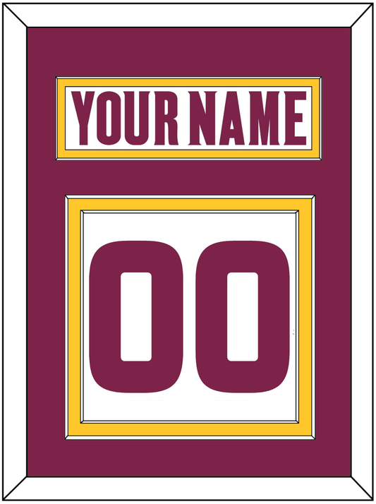 Arizona State Hockey Nameplate & Number (Back) - Home White (2021-2022) - Signature Tier 3