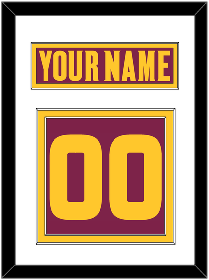 Arizona State Hockey Nameplate & Number (Back) - Road Maroon (2021-2023) - Signature Tier 1