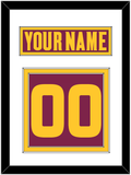 Arizona State Hockey Nameplate & Number (Back) - Road Maroon (2021-2023) - Double Mat 1