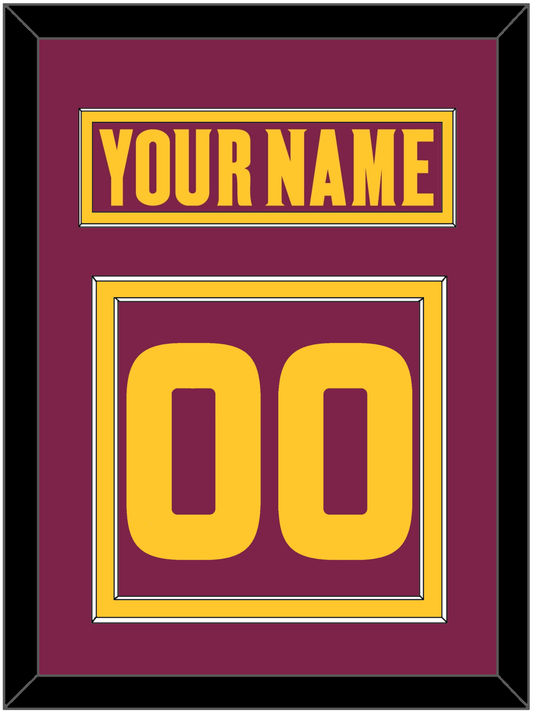 Arizona State Hockey Nameplate & Number (Back) - Road Maroon (2021-2023) - Signature Tier 2