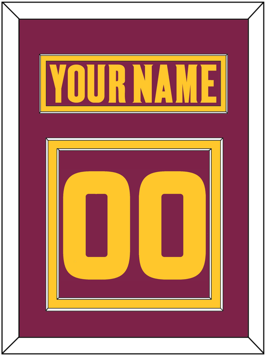Arizona State Hockey Nameplate & Number (Back) - Road Maroon (2021-2023) - Signature Tier 2