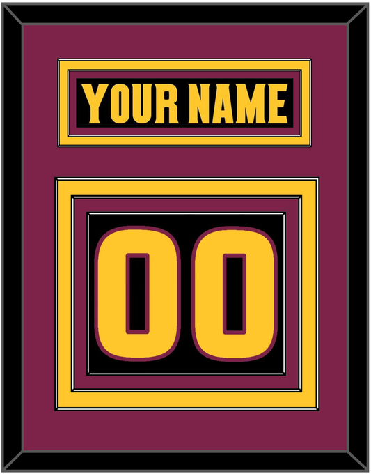 Arizona State Hockey Nameplate & Number (Back) - Alternate Black (2018-2024) - Premier Tier 3