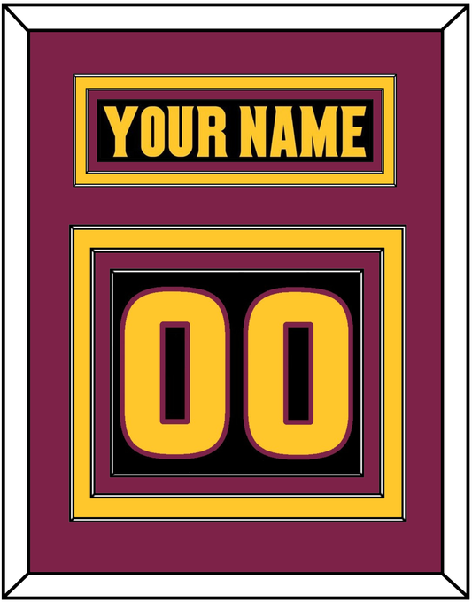 Arizona State Hockey Nameplate & Number (Back) - Alternate Black (2018-2024) - Premier Tier 3