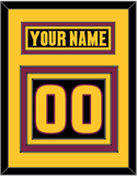 Arizona State Hockey Nameplate & Number (Back) - Alternate Black (2018-2024) - Triple Mat 4
