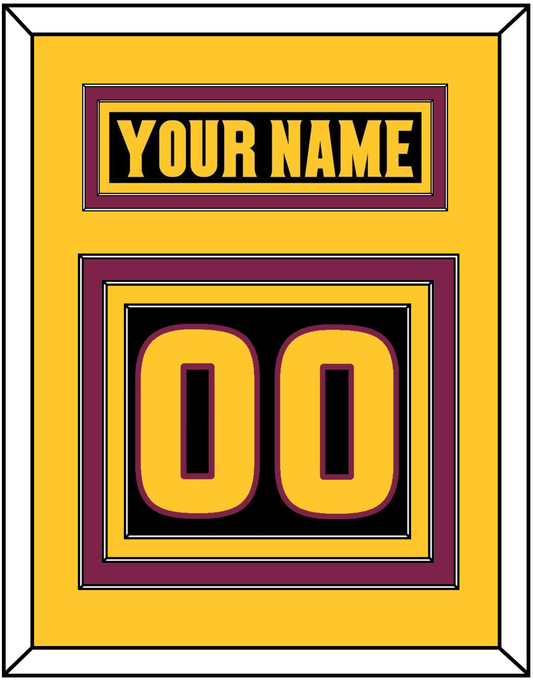 Arizona State Hockey Nameplate & Number (Back) - Alternate Black (2018-2024) - Premier Tier 4