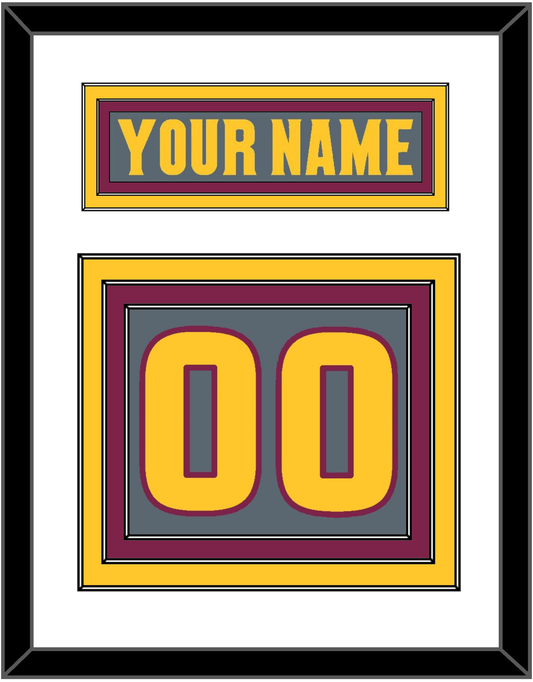 Arizona State Hockey Nameplate & Number (Back) - Alternate Dark Gray (2019-2024) - Premier Tier 1