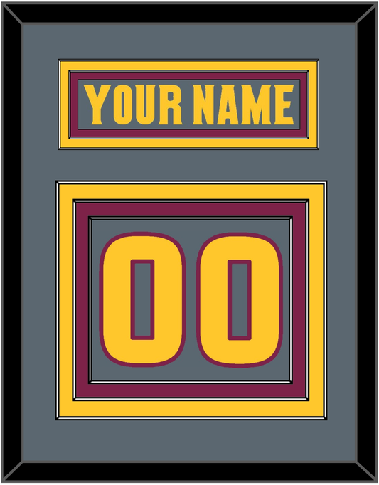 Arizona State Hockey Nameplate & Number (Back) - Alternate Dark Gray (2019-2024) - Premier Tier 2