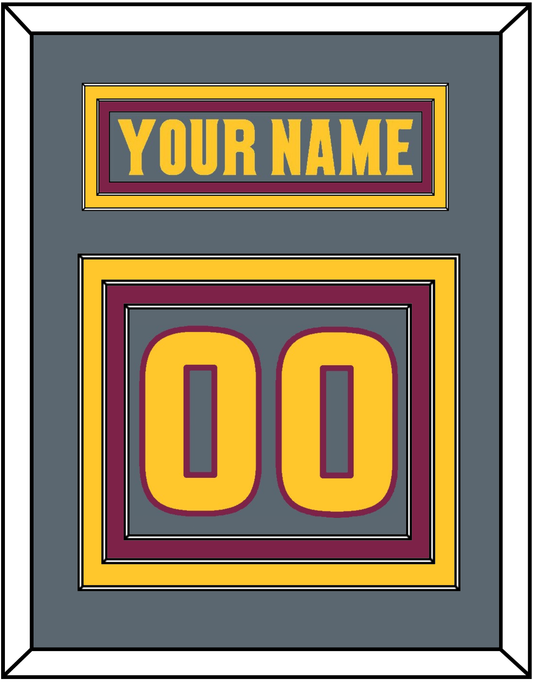 Arizona State Hockey Nameplate & Number (Back) - Alternate Dark Gray (2019-2024) - Premier Tier 2