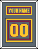 Arizona State Hockey Nameplate & Number (Back) - Alternate Dark Gray (2019-2024) - Triple Mat 2