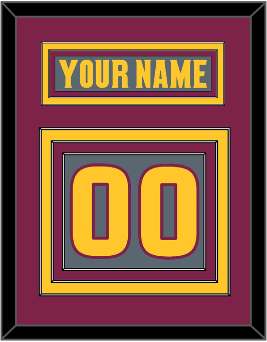 Arizona State Hockey Nameplate & Number (Back) - Alternate Dark Gray (2019-2024) - Premier Tier 3
