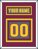 Arizona State Hockey Nameplate & Number (Back) - Alternate Dark Gray (2019-2024) - Triple Mat 3