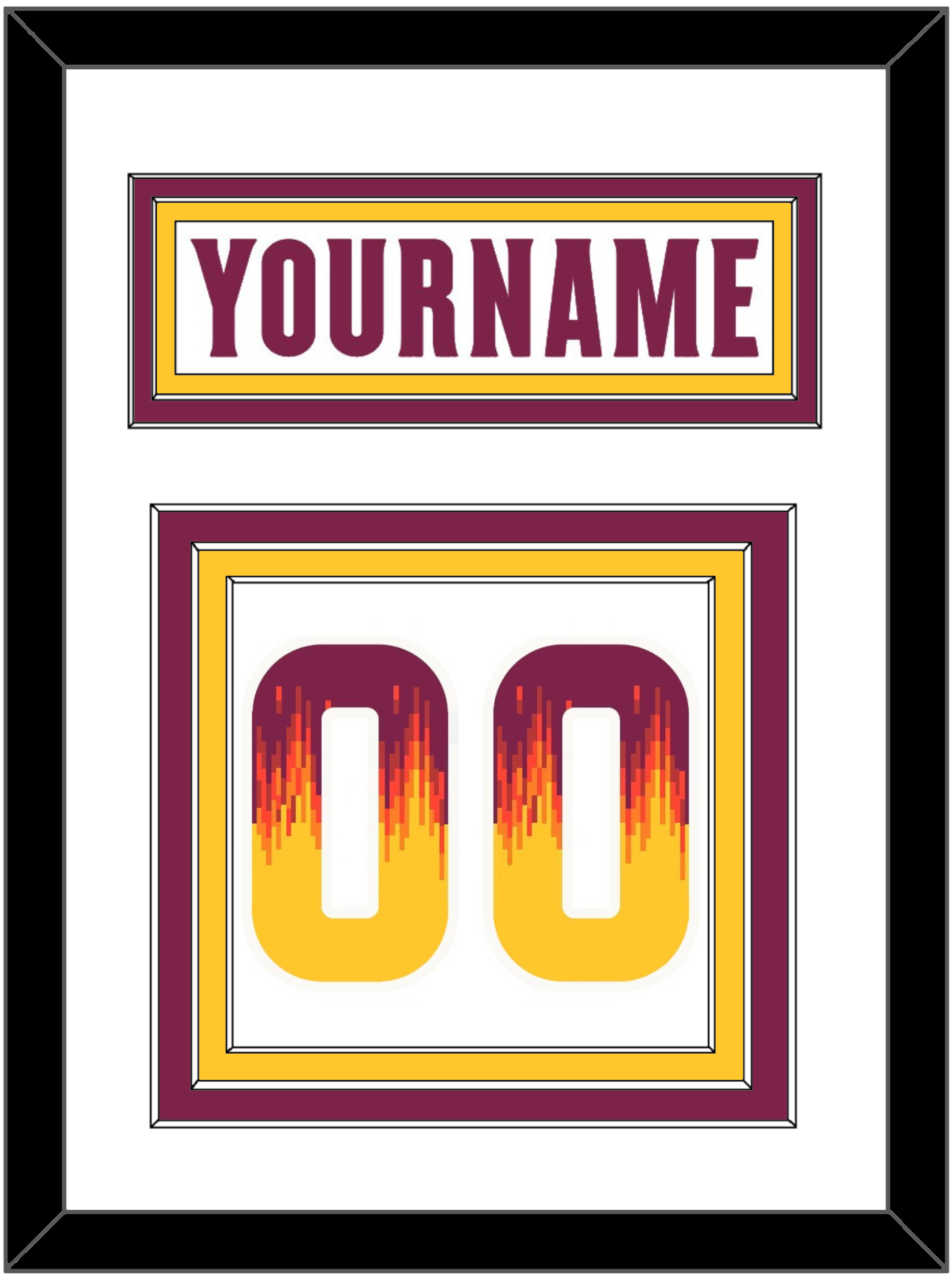Arizona State Hockey Nameplate & Number (Back) - Home White Digiflame (2022-2024) - Premier Tier 1