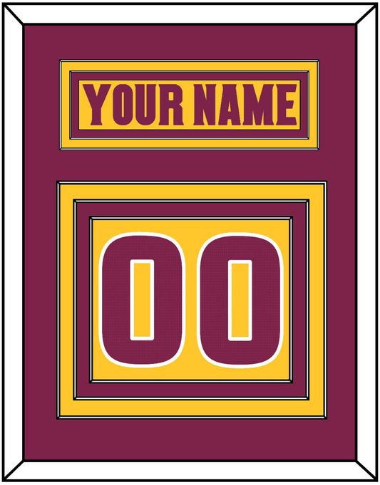 Arizona State Hockey Nameplate & Number (Back) - Heritage Gold (2019-2024) - Premier Tier 2