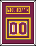 Arizona State Hockey Nameplate & Number (Back) - Heritage Gold (2019-2024) - Triple Mat 2