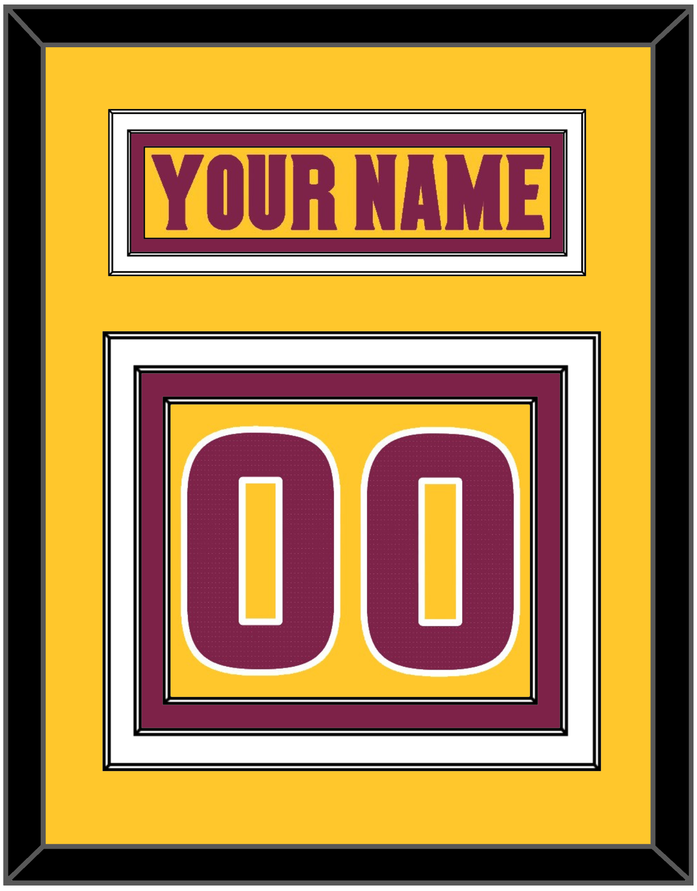 Arizona State Hockey Nameplate & Number (Back) - Heritage Gold (2019-2024) - Premier Tier 3