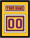Arizona State Hockey Nameplate & Number (Back) - Heritage Gold (2019-2024) - Triple Mat 3