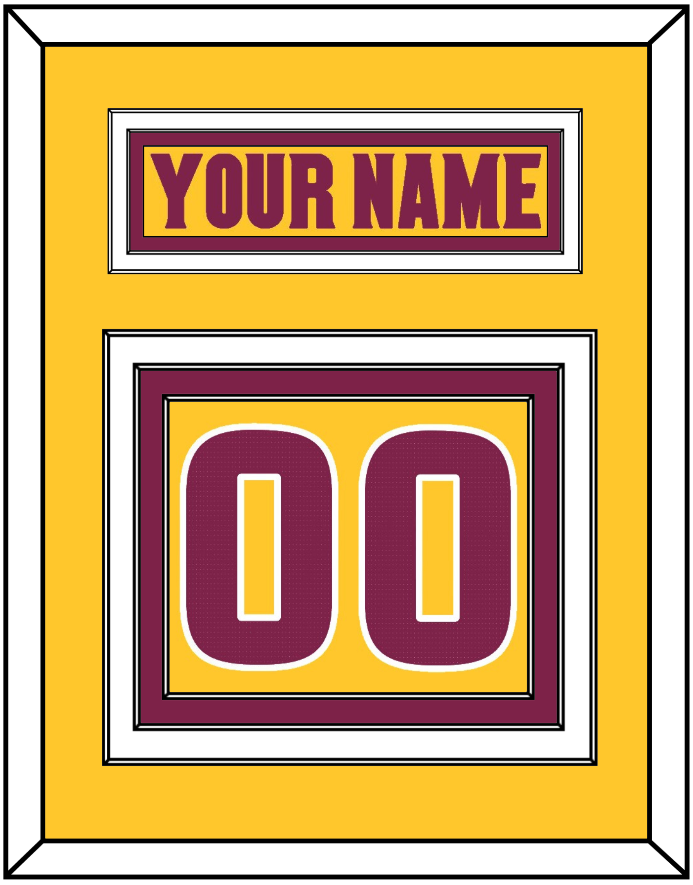 Arizona State Hockey Nameplate & Number (Back) - Heritage Gold (2019-2024) - Premier Tier 3