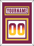 Arizona State Hockey Nameplate & Number (Back) - Home White Digiflame (2022-2024) - Triple Mat 2