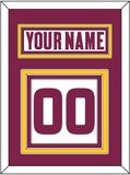Arizona State Hockey Nameplate & Number (Back) - Home White (2021-2022) - Triple Mat 2