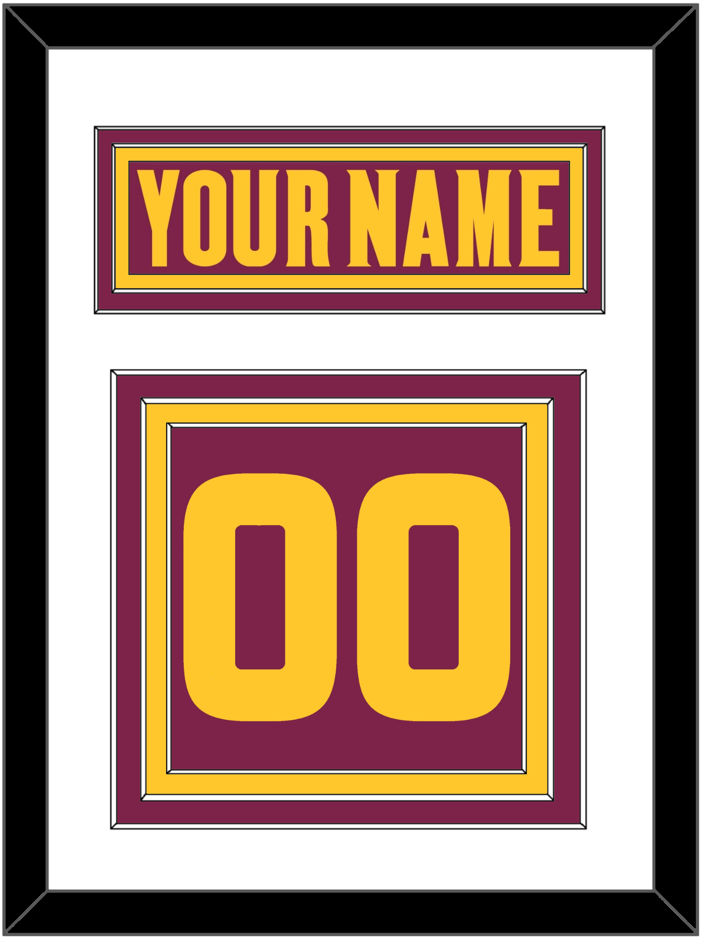 Arizona State Hockey Nameplate & Number (Back) - Road Maroon (2021-2023) - Premier Tier 1