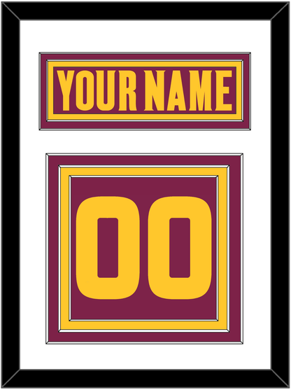 Arizona State Hockey Nameplate & Number (Back) - Road Maroon (2021-2023) - Premier Tier 1