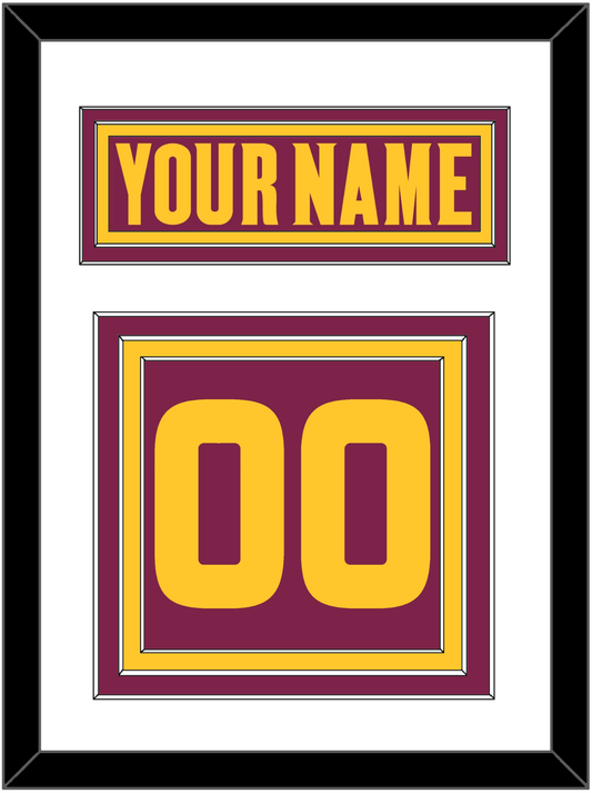Arizona State Hockey Nameplate & Number (Back) - Road Maroon (2021-2023) - Premier Tier 1