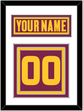 Arizona State Hockey Nameplate & Number (Back) - Road Maroon (2021-2023) - Triple Mat 1