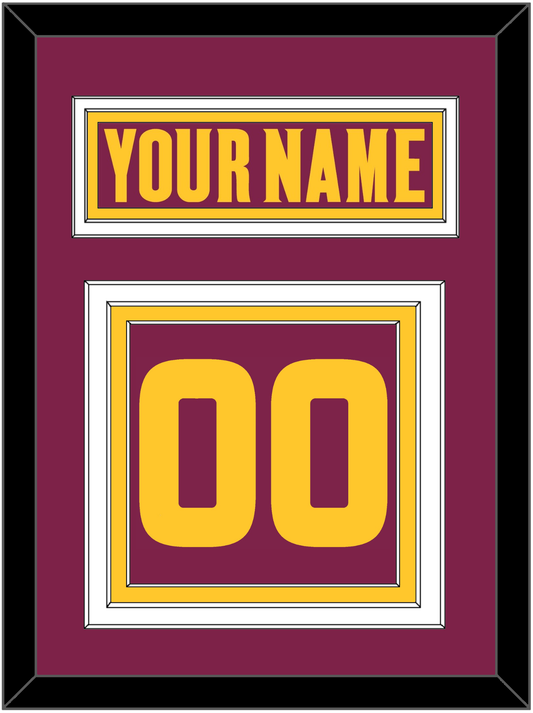 Arizona State Hockey Nameplate & Number (Back) - Road Maroon (2021-2023) - Premier Tier 2