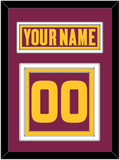 Arizona State Hockey Nameplate & Number (Back) - Road Maroon (2021-2023) - Triple Mat 2