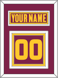 Arizona State Hockey Nameplate & Number (Back) - Road Maroon (2021-2023) - Triple Mat 2