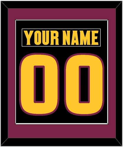Arizona State Hockey Nameplate & Number (Back) Combined - Alternate Black (2018-2024) - Essential Tier 2