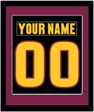 Arizona State Hockey Nameplate & Number (Back) Combined - Alternate Black (2018-2024) - Single Mat 2