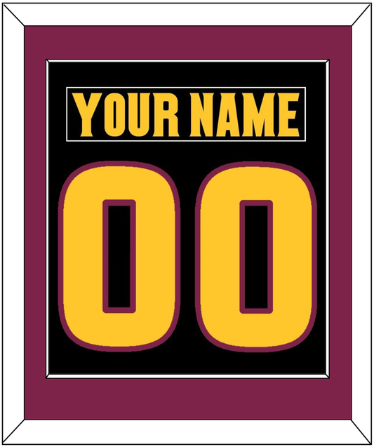 Arizona State Hockey Nameplate & Number (Back) Combined - Alternate Black (2018-2024) - Essential Tier 2