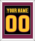 Arizona State Hockey Nameplate & Number (Back) Combined - Alternate Black (2018-2024) - Single Mat 2