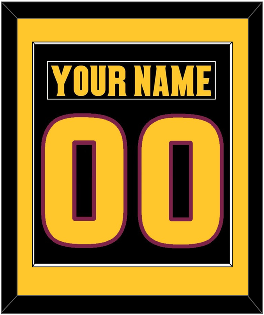 Arizona State Hockey Nameplate & Number (Back) Combined - Alternate Black (2018-2024) - Essential Tier 3