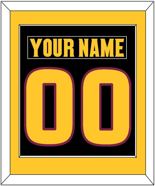 Arizona State Hockey Nameplate & Number (Back) Combined - Alternate Black (2018-2024) - Essential Tier 3