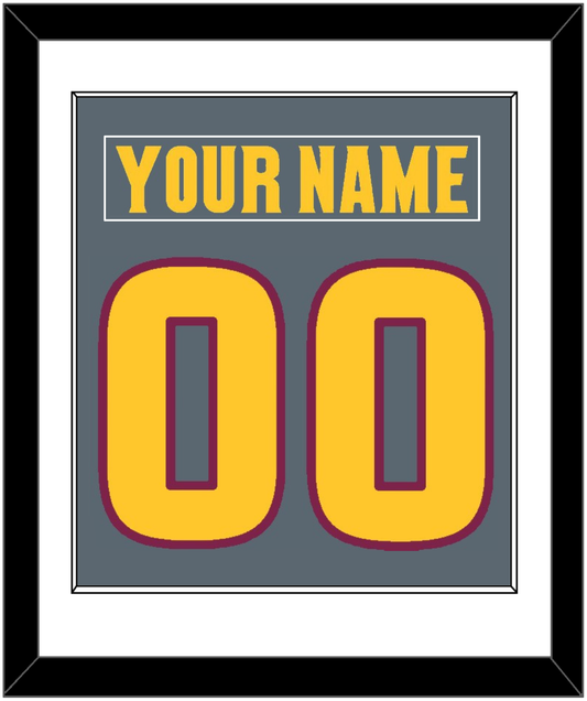 Arizona State Hockey Nameplate & Number (Back) Combined - Alternate Dark Gray (2019-2024) - Essential Tier 1