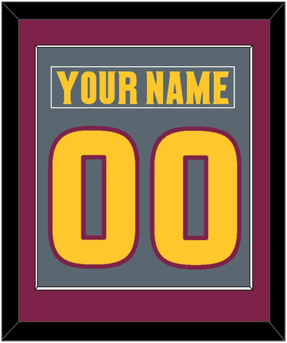 Arizona State Hockey Nameplate & Number (Back) Combined - Alternate Dark Gray (2019-2024) - Essential Tier 2