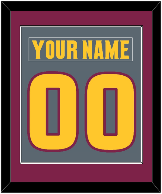 Arizona State Hockey Nameplate & Number (Back) Combined - Alternate Dark Gray (2019-2024) - Essential Tier 2
