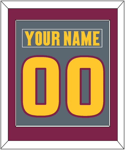 Arizona State Hockey Nameplate & Number (Back) Combined - Alternate Dark Gray (2019-2024) - Essential Tier 2