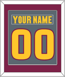 Arizona State Hockey Nameplate & Number (Back) Combined - Alternate Dark Gray (2019-2024) - Single Mat 2