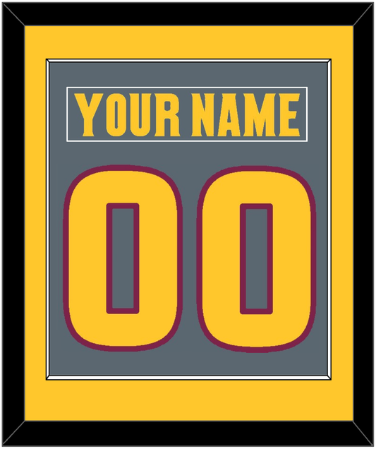 Arizona State Hockey Nameplate & Number (Back) Combined - Alternate Dark Gray (2019-2024) - Essential Tier 3