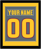 Arizona State Hockey Nameplate & Number (Back) Combined - Alternate Dark Gray (2019-2024) - Single Mat 3