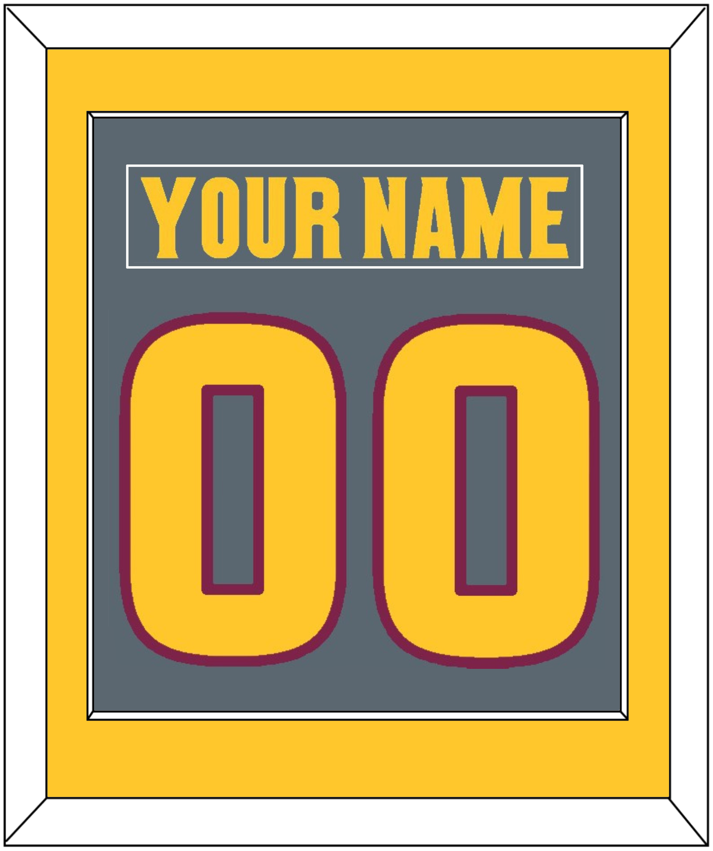 Arizona State Hockey Nameplate & Number (Back) Combined - Alternate Dark Gray (2019-2024) - Essential Tier 3