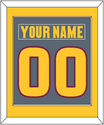 Arizona State Hockey Nameplate & Number (Back) Combined - Alternate Dark Gray (2019-2024) - Essential Tier 3