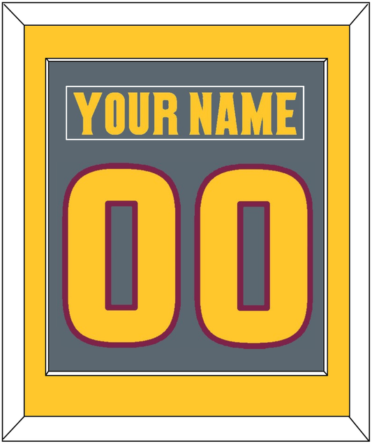 Arizona State Hockey Nameplate & Number (Back) Combined - Alternate Dark Gray (2019-2024) - Essential Tier 3