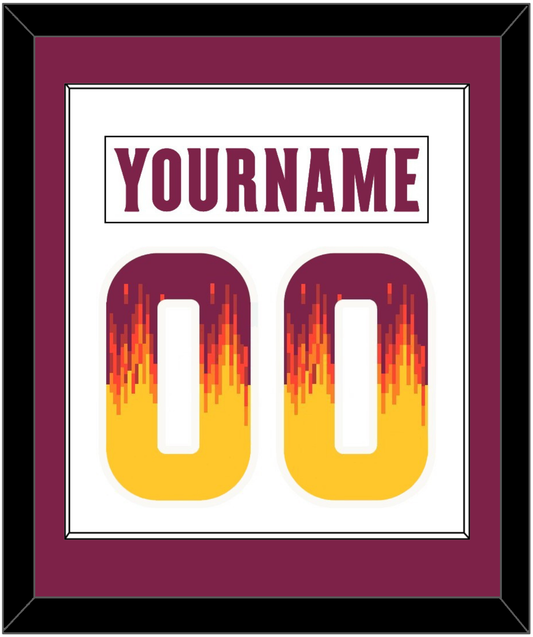 Arizona State Hockey Nameplate & Number (Back) Combined - Home White Digiflame (2022-2024) - Essential Tier 1